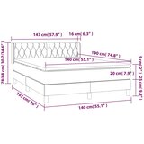  Krevet s oprugama i madracem svjetlosivi 140x190 cm od tkanine | shoptok.hr