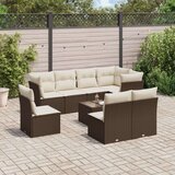 vidaXL 9-dijelni set vrtnih sofa s jastucima poliratan smeđi | shoptok.hr