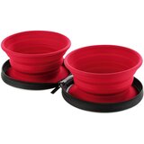 Hunter potovalna silikonska posoda s torbico List rdeča, 2x750 ml | Shoptok.si