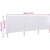  Vjetrobran s 3 panela od tkanine 400 x 160 cm pješčano bijeli | Eponuda.com