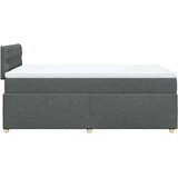 vidaXL Box spring postelja z vzmetnico temno siva 120x200 cm blago | Shoptok.si