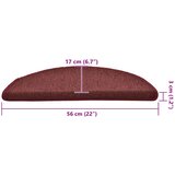  Prostirke za stepenice 30 kom 56x17x3 cm Bordo poluokrugle | shoptok.hr