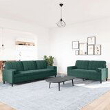 vidaXL 2-dijelni set sofa s jastucima tamnozeleni baršunasti | shoptok.hr