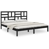 Furnova Posteljni okvir črn iz trdnega lesa 200x200 cm, (21938242) | Shoptok.si
