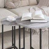  Set pomoćnih stolića 2 pcs Siva Sonoma i crna | shoptok.hr