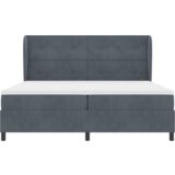 vidaXL Krevet s podstavom i madracem Tamno sivi 200x200 cm Baršun | shoptok.hr