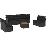  9-dijelni set vrtnih sofa s jastucima crni od poliratana | shoptok.hr