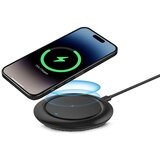 Ksix bežični brzi punjač, 15W, USB-C na USB-C kabel, crni | shoptok.hr
