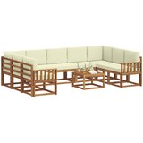  Set vanjskih sofa 10 kom. Prirodna i krem | shoptok.hr