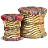vidaXL Stolci od bambusa sa chindi detaljima 2 kom višebojni | shoptok.hr