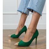 D/CEO Green eco-suede pumps with metallic toe Elaza | Shoptok.si
