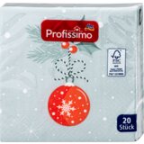Profissimo troslojne salvete - motiv: novogodišnja kugla, 25x25cm 20 kom
