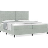vidaXL Posteljni pod z vzmetnico svetlo siva 200x200 cm žamet, (22052479) | Shoptok.si