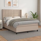  The Living Store Box spring postelja z vzmetnico kapučino 140x200cm umetno usnje - Box Spring Postelja, (21448808) Cene