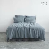 Linen Tales Svijetloplava lanena produžena posteljina za bračni krevet 200x220 cm -