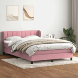 Box Spring krevet s madracem ružičasti 140x220 cm baršun Cijene