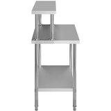 vidaXL Kuhinjski radni stol s policom 120x60x120 cm nehrđajući čelik | shoptok.hr
