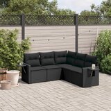 Maison Chic Seti vrtnega pohištva - Vrtna garnitura - Vrtni pohištvo set 5-delna z blazinami črn poli ratan, (21816896) | Shoptok.si