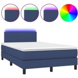  Krevet box spring s madracem LED plavi 120 x 200 cm od tkanine | shoptok.hr