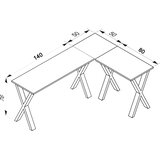 MID.YOU KOTNA PISALNA MIZA kovina, leseni material črna, medeni hrast | Shoptok.si