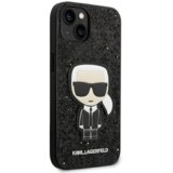 Karl Lagerfeld KLHCP14SGFKPK za iPhone 14 6.1 črn ovitek z belščicami - Glitter Flakes Karl Full Body Icon | Shoptok.si