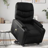 Maison Chic masažni naslanjač - Relax naslanjač s funkcijo vstajanja črno umetno usnje, (22061323) | Shoptok.si