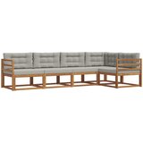  Set vanjskih sofa s jastukom 5 pcs Prirodna i svjetlosiva | shoptok.hr