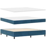  LED Box Spring Krevet Tamno plava 200 x 200 cm Baršun | shoptok.hr