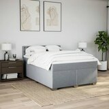  Krevet s oprugama i madracem svjetlosivi 140x190 cm od tkanine | shoptok.hr