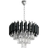 Luster na lancu CRISTAL 5xE14/10W/230V crna/mat hrom | Eponuda.com