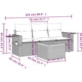  4-dijelni set vrtnih sofa od poliratana s jastucima sivi | shoptok.hr