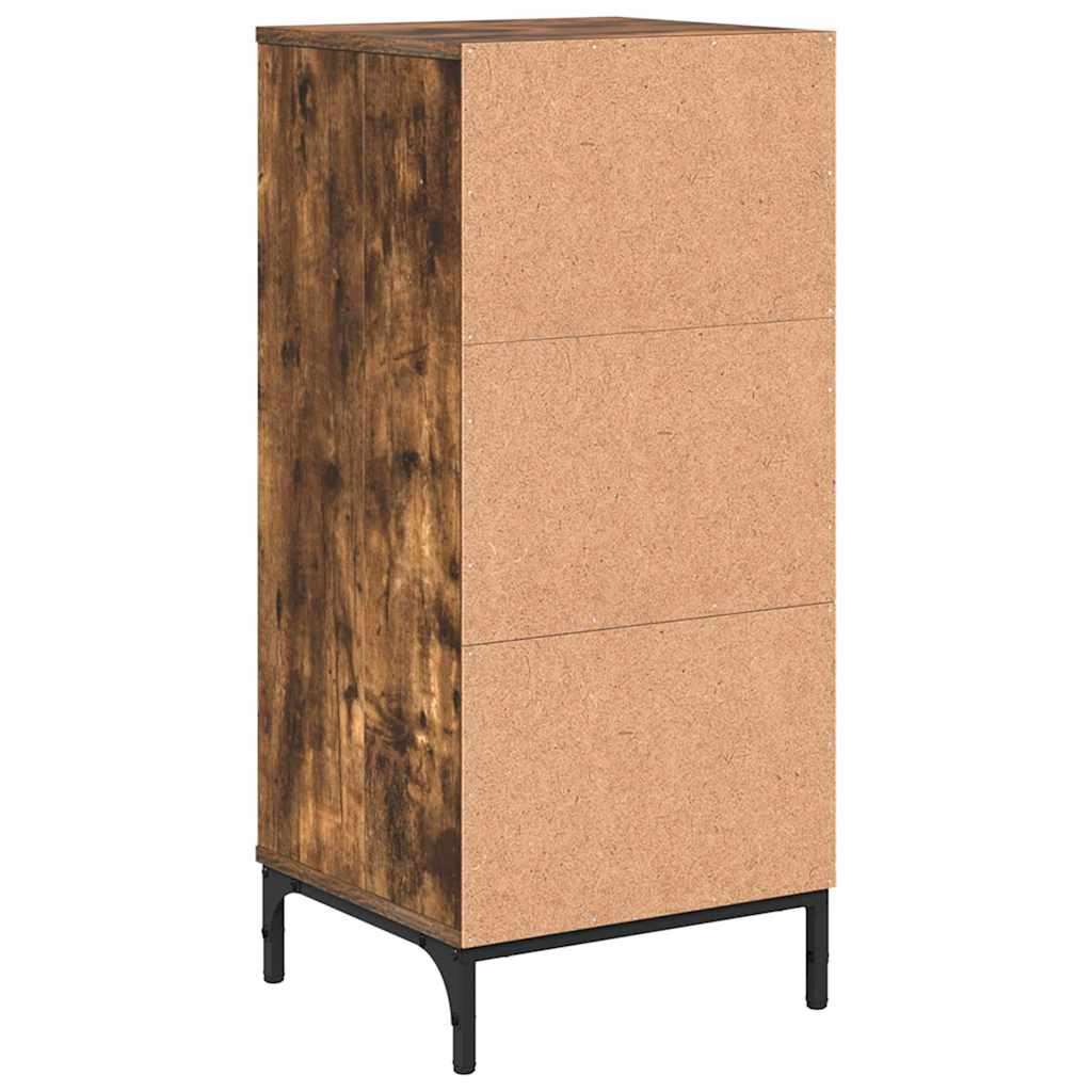 vidaXL kopalniška omarica s predalom dimljeni hrast 39.5 x 36 x 88 cm | Shoptok.si