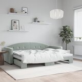  Dnevni krevet na razvlačenje svjetlosivi 80 x 200 cm baršunasti | shoptok.hr