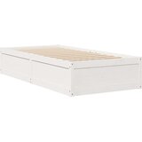 vidaXL Posteljni okvir bel 90x190 cm trdna borovina | Shoptok.si