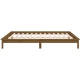  LED okvir za krevet smeđa boja meda 140 x 190 cm masivno drva | shoptok.hr