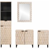  Setovi za kupaonicu 4 pcs Finš bijelog pranja Čvrsto drvo manga | shoptok.hr