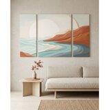 WALLXPERT Huhu2101 - 170 x 40 Multicolor Decorative Canvas Painting (3 Pieces) Cene