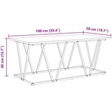  Stolić za kavu Sonoma hrast 100x50x40 cm od konstruiranog drva i metala | shoptok.hr