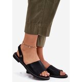 EVENTO Women's Sandals On Flat Heel Eco Leather Black Dereka | Shoptok.si