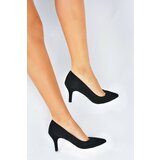 Fox Shoes black suede women's thin heeled stilettos Cene