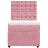 Box spring krevet s madracem ružičasti 100x200 cm baršunasti | shoptok.hr