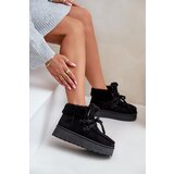 Boto FR1 Women's Lace-Up Snow Boots with Thick Sole Black Loso | Eponuda.ba