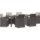  Vrtni set za objed s jastukom 7 pcs Svjetlosiva PP | shoptok.hr