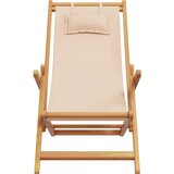  Sklopive stolice za plažu 2 kom od tkanine i masivnog drva bež | shoptok.hr