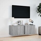 vidaXL Stenska TV omarica z LED lučkami siva sonoma 100x31x35 cm | Shoptok.si