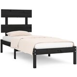 The Living Store Posteljni okvir črn iz trdnega lesa 75x190 cm - Posteljni Okvir, (21524970) | Shoptok.si