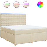  Krevet s oprugama i madracem krem 180x200 cm od tkanine | shoptok.hr