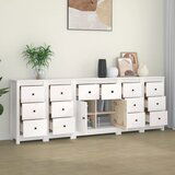 The Living Store Komoda bela 230x35x80 cm trdna borovina - Komoda, (21662294) Cene