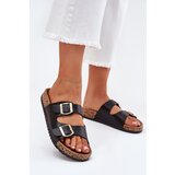 EVENTO Women's sandals with buckles made of eco leather black Iskira | shoptok.hr