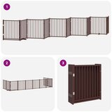 vidaXL Vrata za pse s vratašcima 10 panela sklopiva 800 cm drvo topole | shoptok.hr